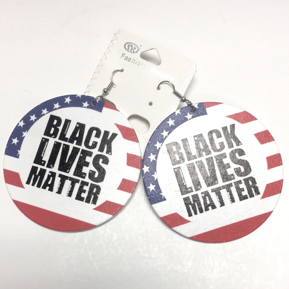 2/$15 Wooden Black Lives Matter Earrings